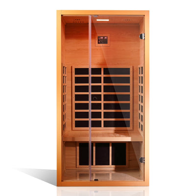 Infrared Sauna Built for Home Relaxation, Hemlock Wood Construction, 6 Carbon Heaters, Extendable Design