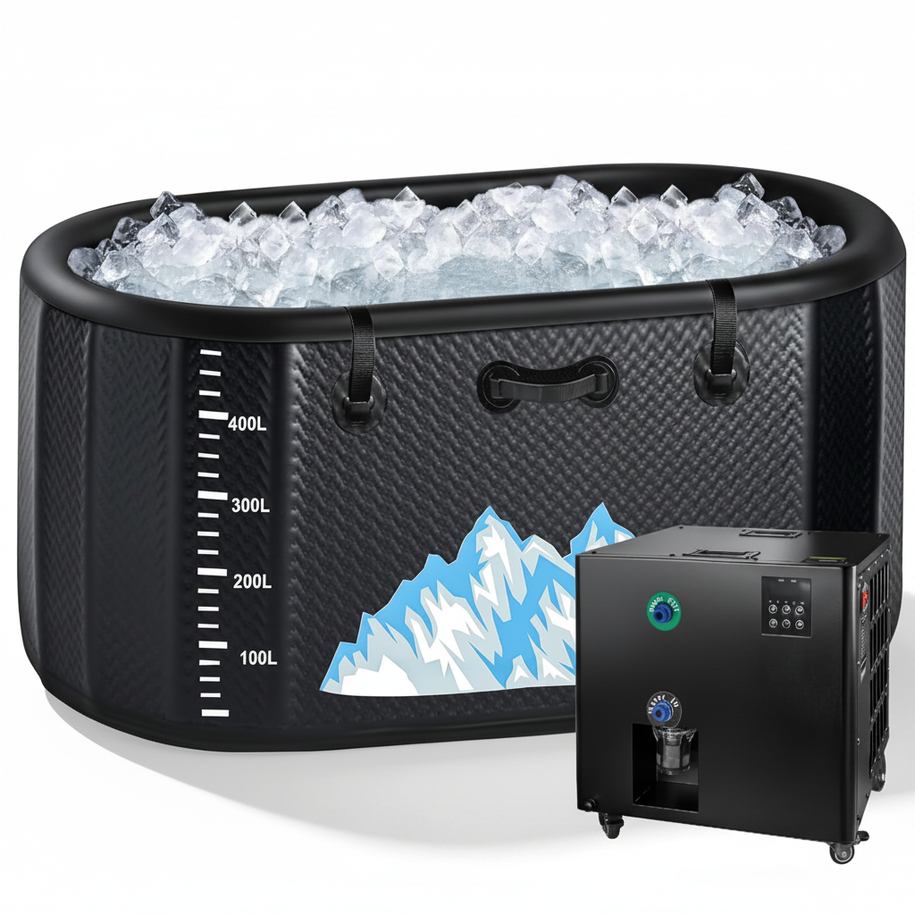 Cold Plunge Tub Built for Full Recovery, 248 Gallon Capacity, 1HP Dual System Chiller, WiFi Control